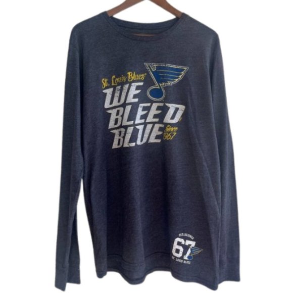 MAJESTIC ST. LOUIS BLUES Long Sleeve Tee Men's XL - Picture 1 of 5